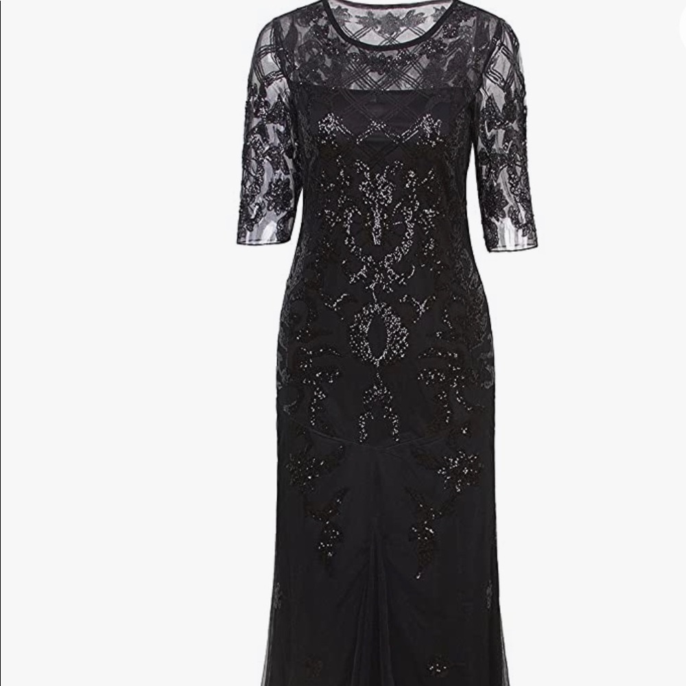 Vintage 1920s long sequin party dress